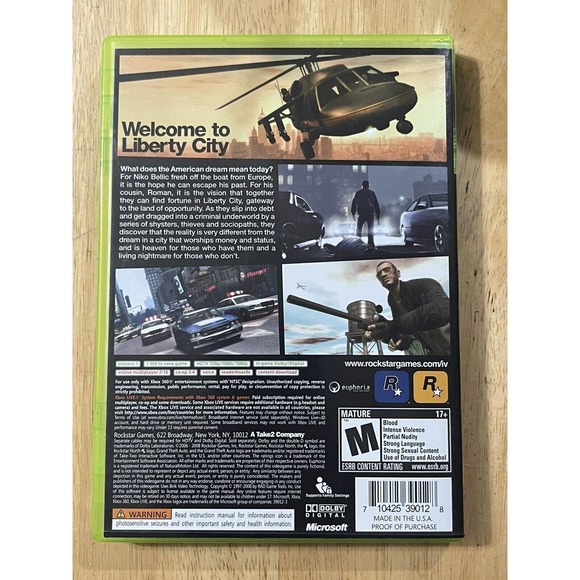 Grand Theft Auto IV (Microsoft Xbox 360, 2008) Complete w/ Manual - Picture 2 of 3
